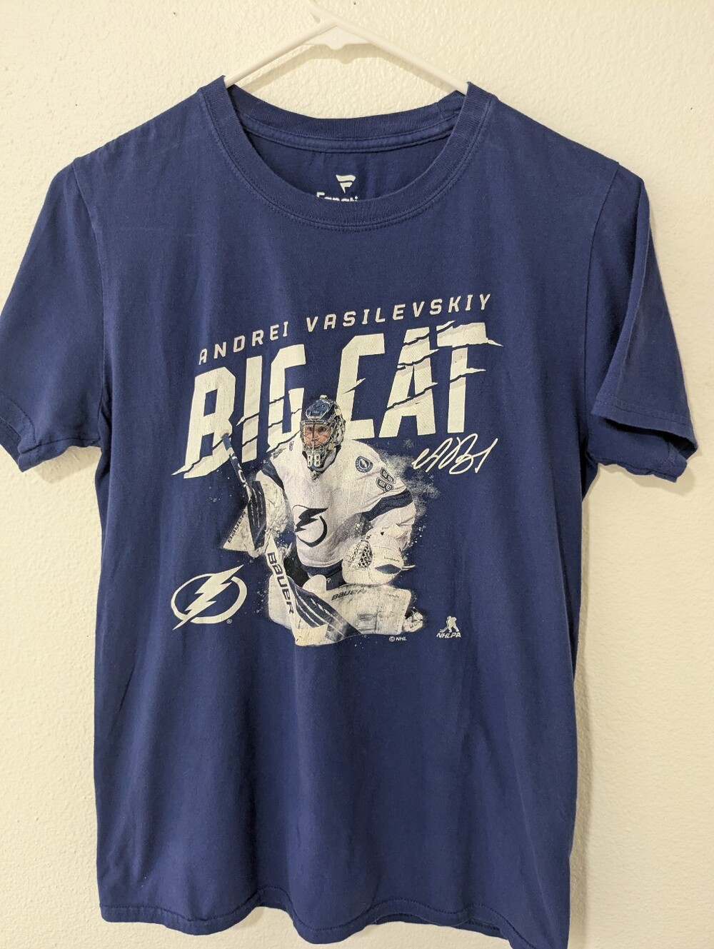 Fanatics Tampa Bay Lightning 'Big Cat' Andrei Vasilevskiy Navy T-Shirt